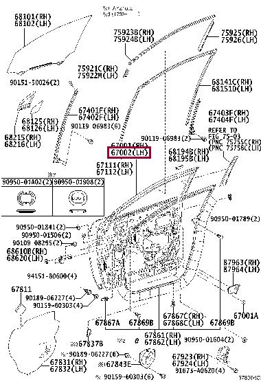 6700278030 Toyota Door front left