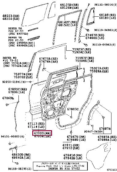 6700360490 Toyota Door rear right