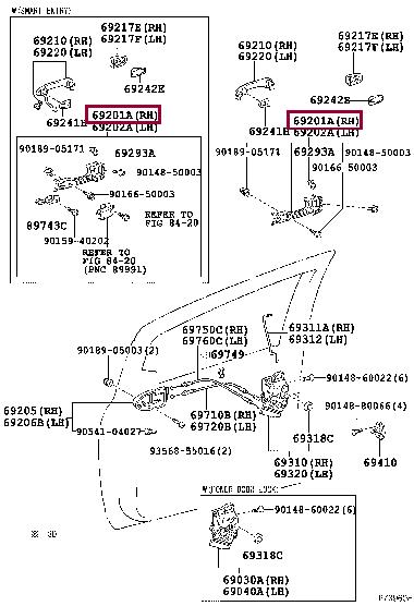 6920152040 Toyota Door handle housing