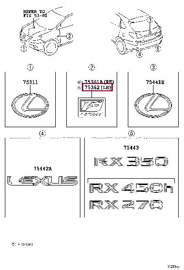 7536248030 Toyota Emblem