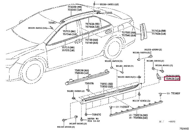 7586233030 Toyota PROTECTOR, ROCKER