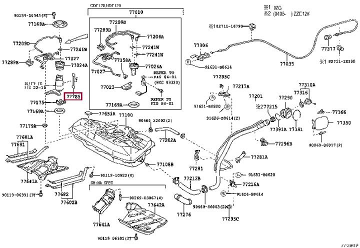 Toyota 77785-52020 Fuel pump wiring harness 7778552020