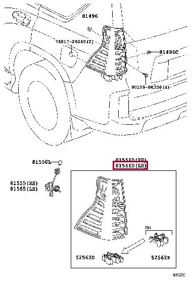 8156160851 Toyota Combination Rearlight