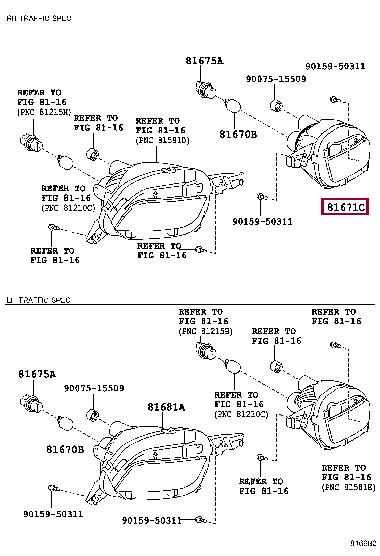 815810D220 Toyota Combination Rearlight