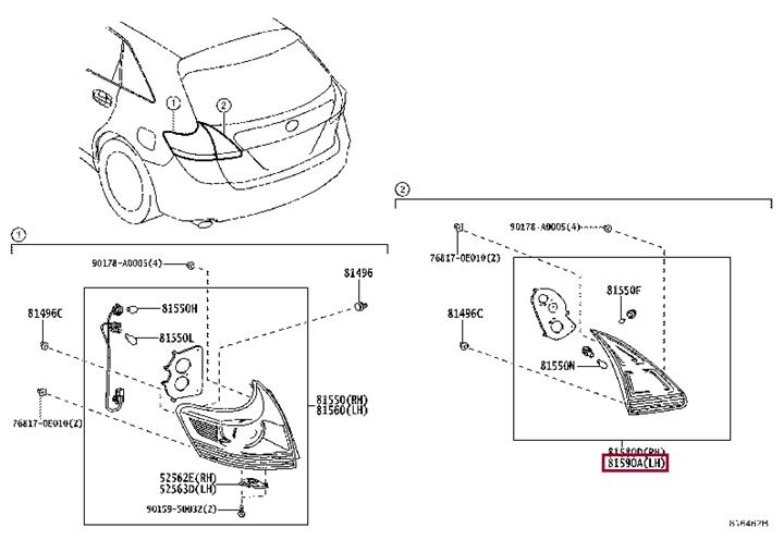 815900T030 Toyota Combination Rearlight