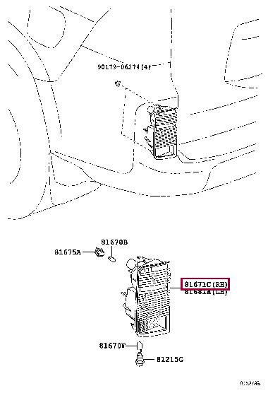8167160130 Toyota Combination Rearlight