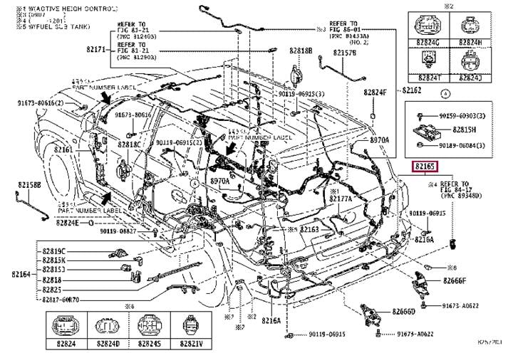 8216560400 Toyota WIRE, FRAME, NO.2