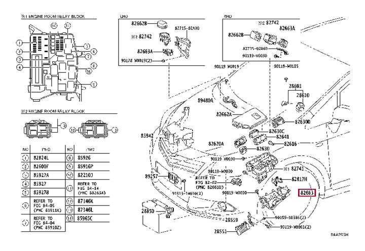 8266302050 Toyota Fuse box cover