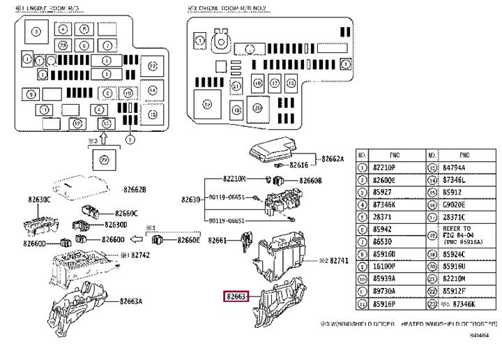 8266342100 Toyota Fuse box cover