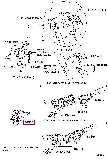 8430760010 Toyota Steering column plume