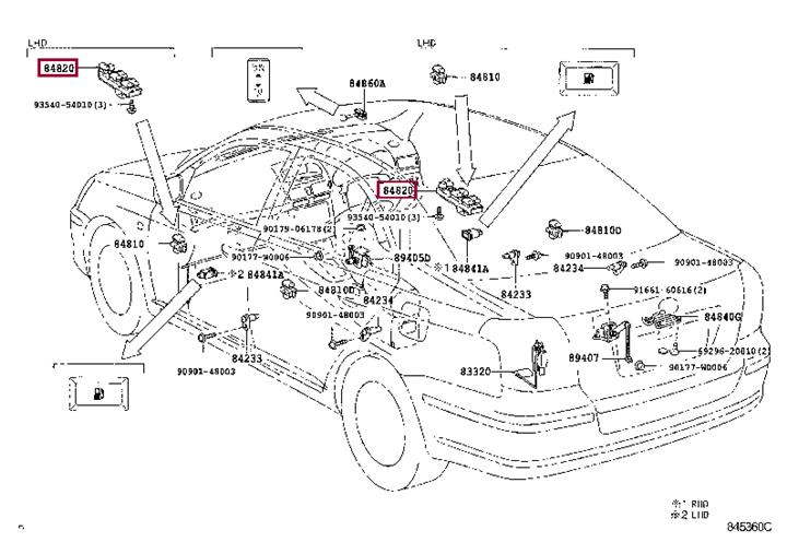 Toyota 84820-05100 MASTER SWITCH ASSY, 8482005100 8482005100 Toyota MASTER SWITCH ASSY,