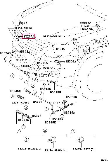 Toyota 85207-60030 Auto part 8520760030 8520760030 Toyota Auto part