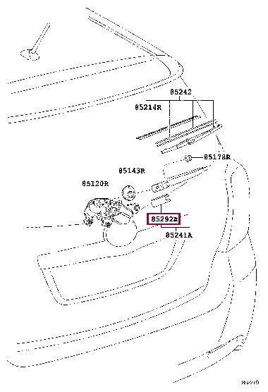 8529202050 Toyota CAP, WIPER ARM HEAD