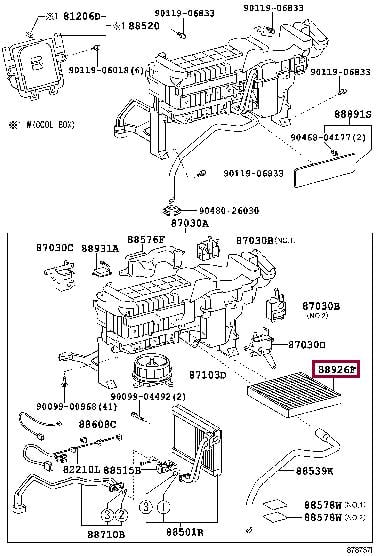 Toyota 87139-50080 Filter, interior air 8713950080