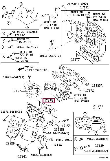 Exhaust pipe gasket Toyota Aygo: 1717340020 Toyota Exhaust pipe gasket