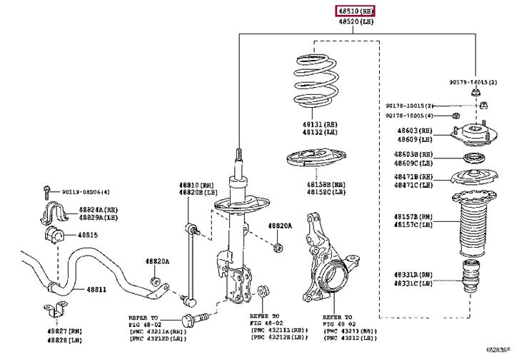 4851080577 Toyota Front right gas oil shock absorber