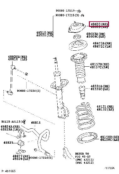 Toyota 48609-0E010 Suspension Strut Support Mount 486090E010 486090E010 Toyota Suspension Strut Support Mount