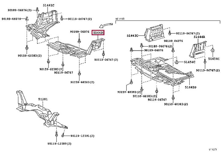 Undertray Toyota: 514420D050 Toyota Engine protection