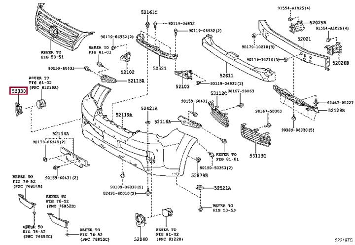 5203060050 Toyota Bumper cover