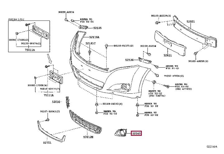 520400T020 Toyota Bumper cover