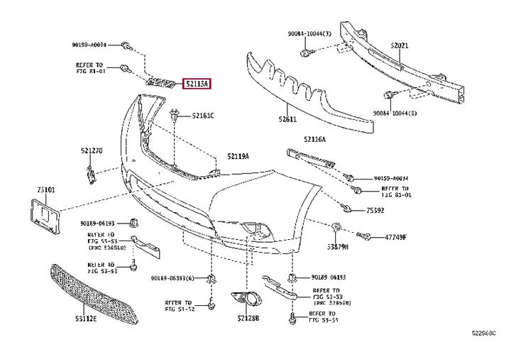 5211508020 Toyota Bumper guide