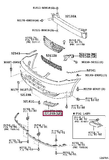 5212802180 Toyota Bumper cover