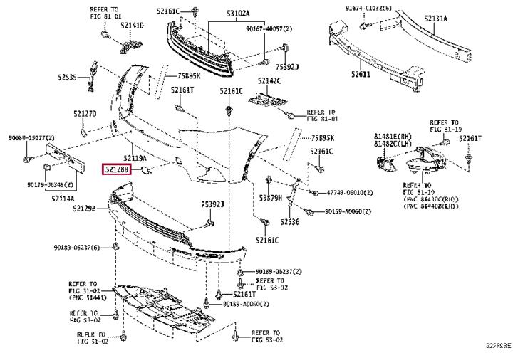 521280E926 Toyota Bumper cover