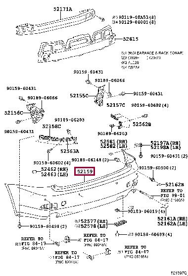 5215953933 Toyota Bumper rear