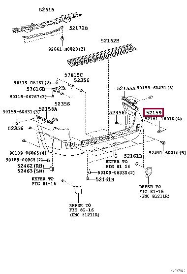 5215960998 Toyota Bumper rear