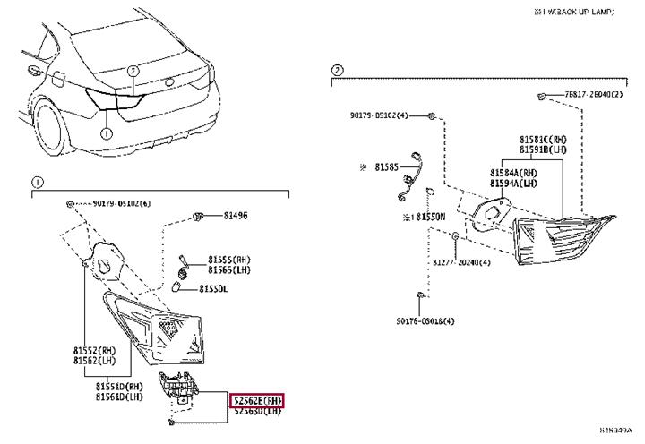 5256230150 Toyota Rear bumper retainer