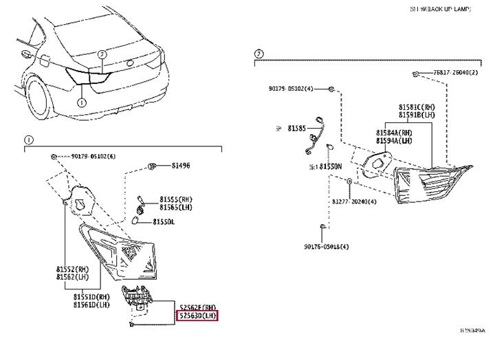 5256330110 Toyota Headlight mount