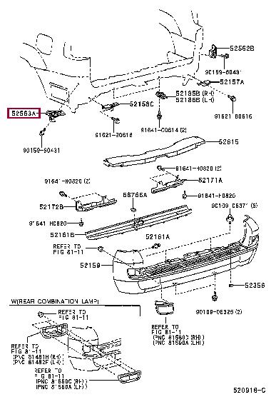 5256360021 Toyota Bracket bumper