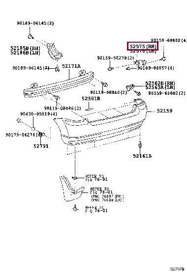 5257502060 Toyota Bracket bumper