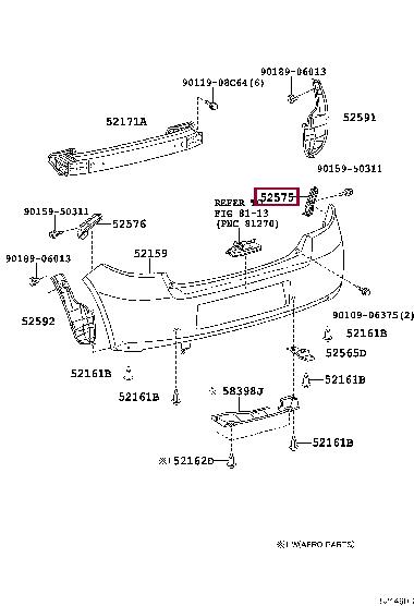 525750D030 Toyota Bracket bumper