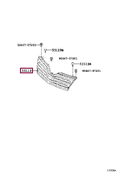 531010T010 Toyota Grille radiator