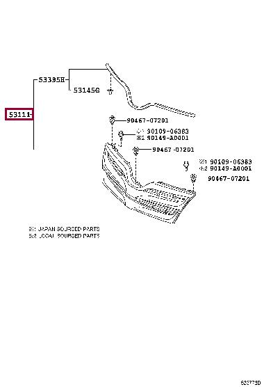 531010T020 Toyota Grille radiator