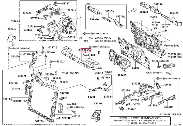 5314012010 Toyota Radiator deflector