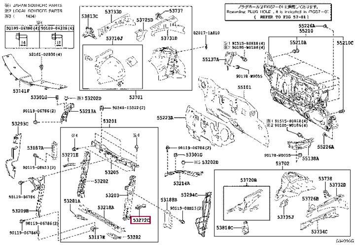 5327202070 Toyota Headlight mount