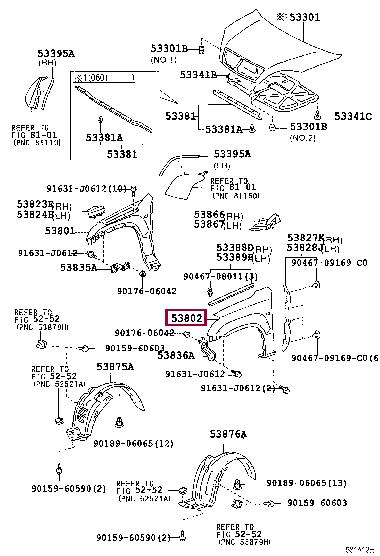 538026A130 Toyota Wing