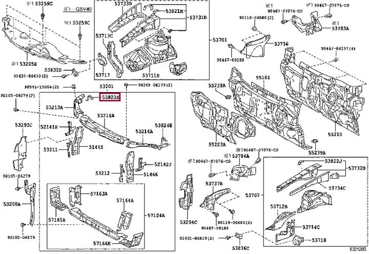 5382333010 Toyota Wing bracket