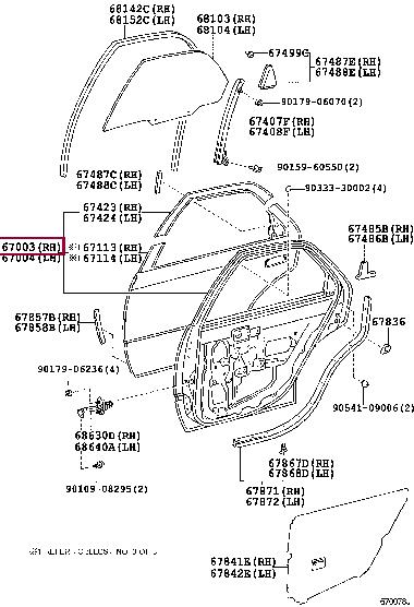 6700333060 Toyota Rear right door trim