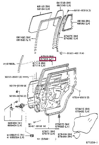 6700460340 Toyota Door rear left