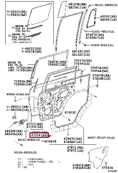 6700460431 Toyota Door rear left