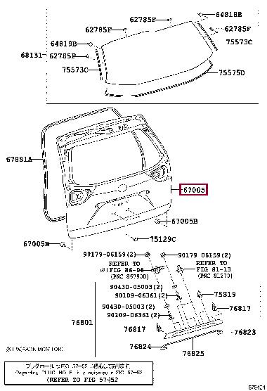 6700508100 Toyota Door back
