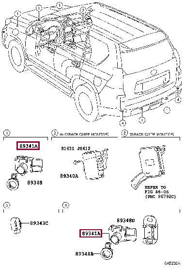Toyota 89341-60030-E2 Parking sensor 8934160030E2