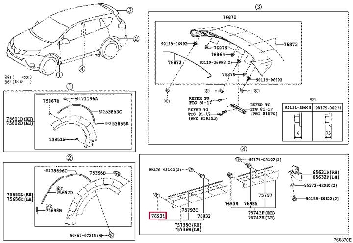 9046707221 Toyota Clip