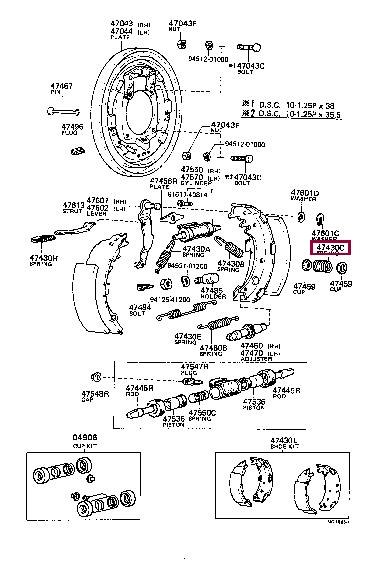 9050120604 Toyota Brake pad fitting kit