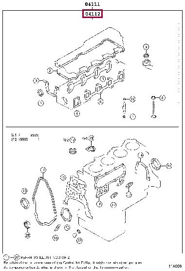 Top gasket Toyota Cresta: 0411254220 Toyota Gasket Set, cylinder head
