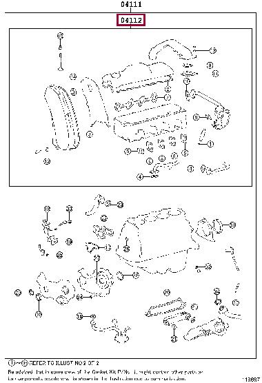 Engine head gasket Toyota 4 Runner: 0411267022 Toyota Gasket Set, cylinder head