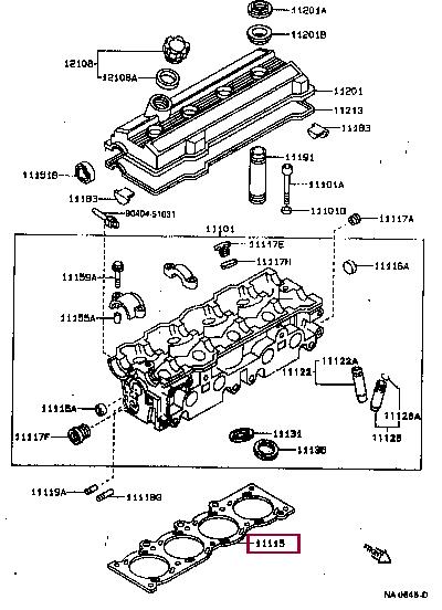 Top gasket Toyota Corolla: 1111574060 Toyota Cylinder head gasket